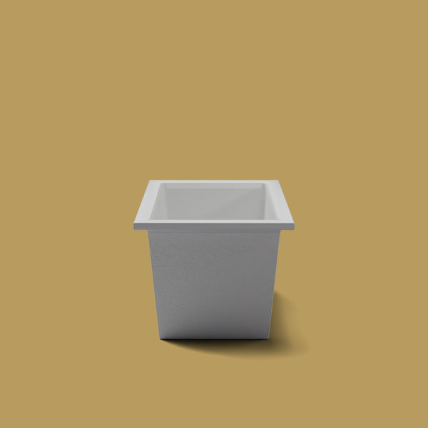 1250 x 750 Deep Soaking Tub – 600mm Depth – Rectangular – Omnitub — end elevation [render:endelev:nofeet] [bg:brass]