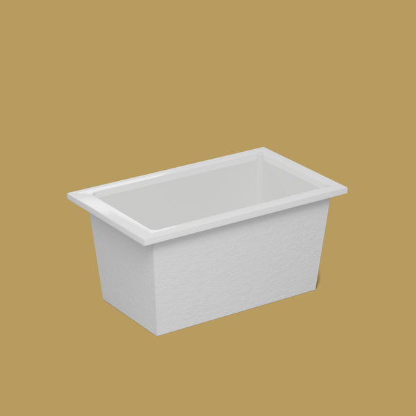 1250 x 750 Deep Soaking Tub – 600mm Depth – Rectangular – Omnitub — side three-quarter [render:ext3q:nofeet] [bg:brass]
