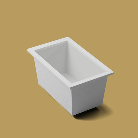 1250 x 750 Deep Soaking Tub – 600mm Depth – Rectangular – Omnitub — three-quarter on the feet kit [render:quarter:feet] [bg:brass]