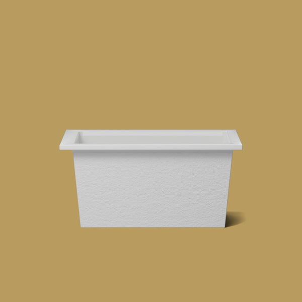 1250 x 750 Deep Soaking Tub – 600mm Depth – Rectangular – Omnitub — side elevation [render:sideon:nofeet] [bg:brass]