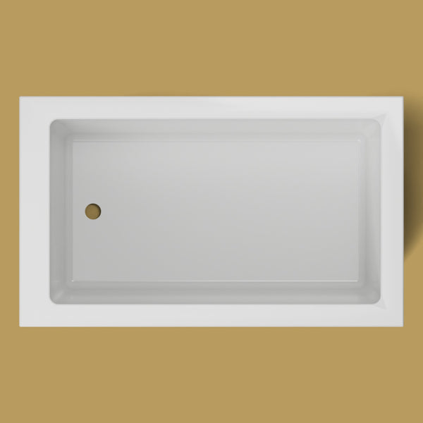 1250 x 750 Deep Soaking Tub – 600mm Depth – Rectangular – Omnitub — from above [render:topdown:nofeet] [bg:brass]