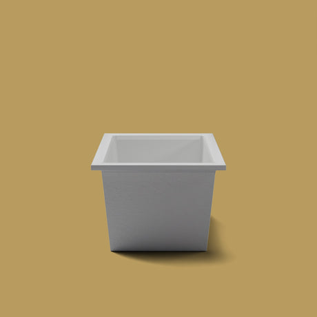 1250 x 850 Deep Soaking Tub – 600mm Depth – Rectangular – Omnitub — end elevation [render:endelev:nofeet] [bg:brass]