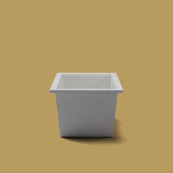 1250 x 850 Deep Soaking Tub – 600mm Depth – Rectangular – Omnitub — end elevation [render:endelev:nofeet] [bg:brass]