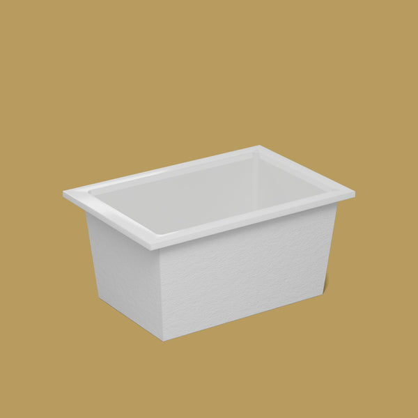1250 x 850 Deep Soaking Tub – 600mm Depth – Rectangular – Omnitub — side three-quarter [render:ext3q:nofeet] [bg:brass]