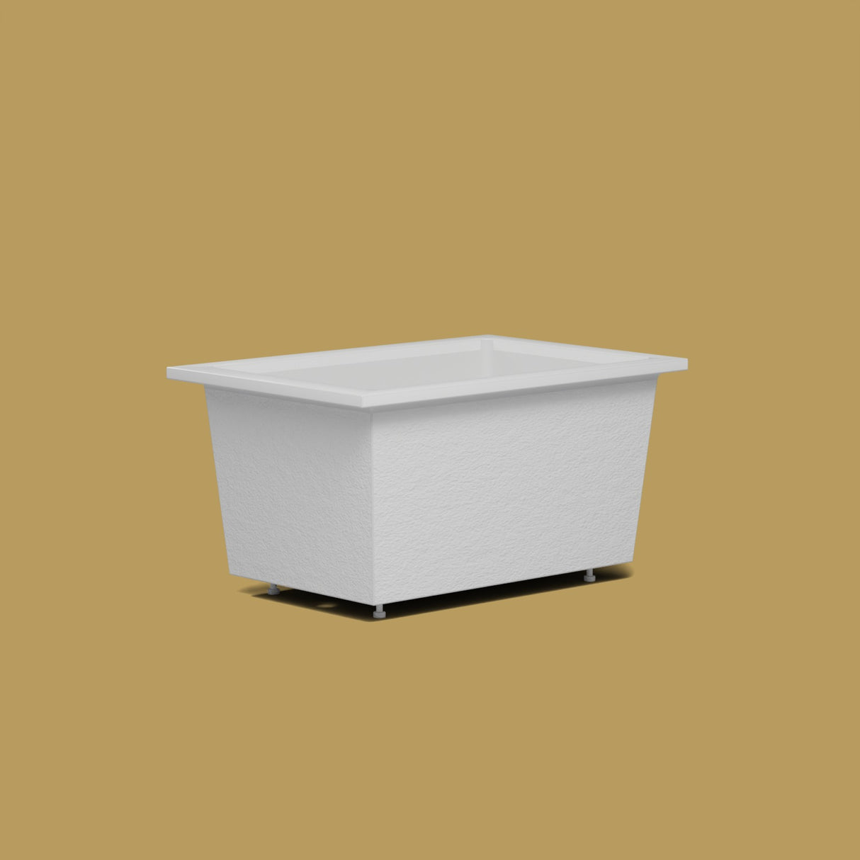 1250 x 850 Deep Soaking Tub – 600mm Depth – Rectangular – Omnitub — low corner on the feet kit [render:lowcorner:feet] [bg:brass]