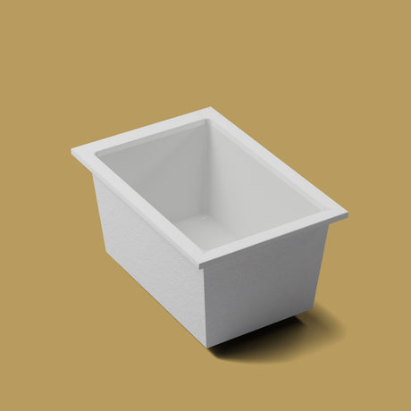 1250 x 850 Deep Soaking Tub – 600mm Depth – Rectangular – Omnitub — three-quarter on the feet kit [render:quarter:feet] [bg:brass]