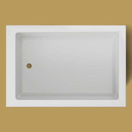1250 x 850 Deep Soaking Tub – 600mm Depth – Rectangular – Omnitub — from above [render:topdown:nofeet] [bg:brass]