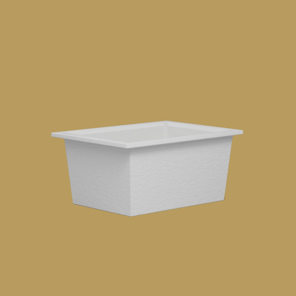1300 x 950 Deep Soaking Tub – 600mm Depth – Rectangular – Omnitub — low corner [render:lowcorner:nofeet] [bg:brass]