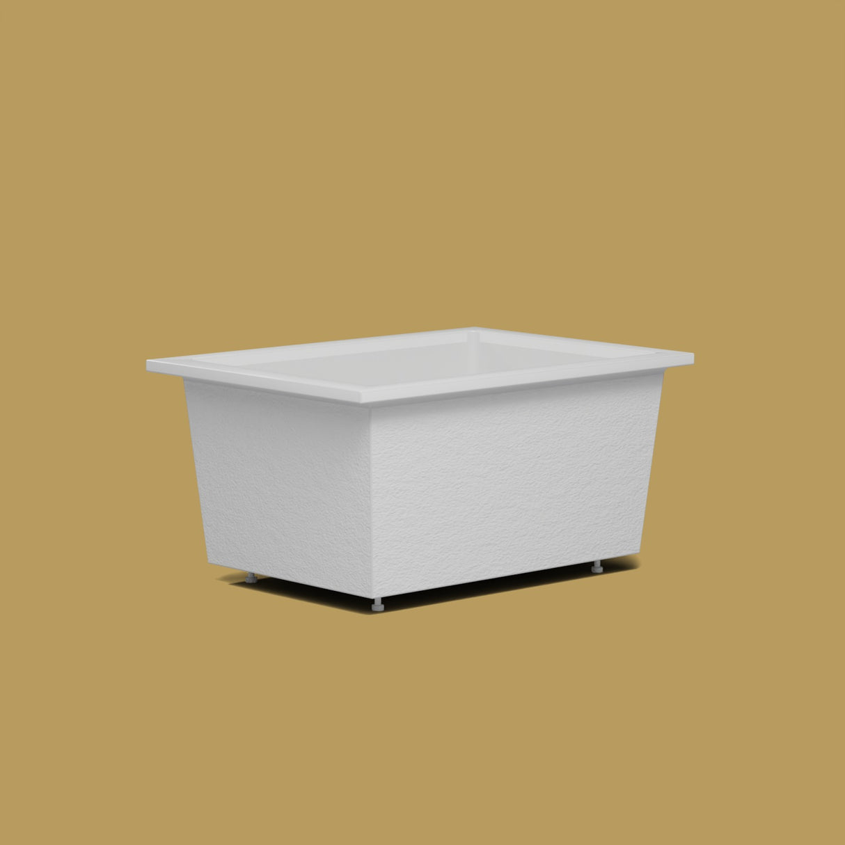 1300 x 950 Deep Soaking Tub – 600mm Depth – Rectangular – Omnitub — low corner on the feet kit [render:lowcorner:feet] [bg:brass]