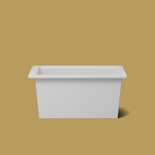 1300 x 950 Deep Soaking Tub – 600mm Depth – Rectangular – Omnitub — side elevation [render:sideon:nofeet] [bg:brass]