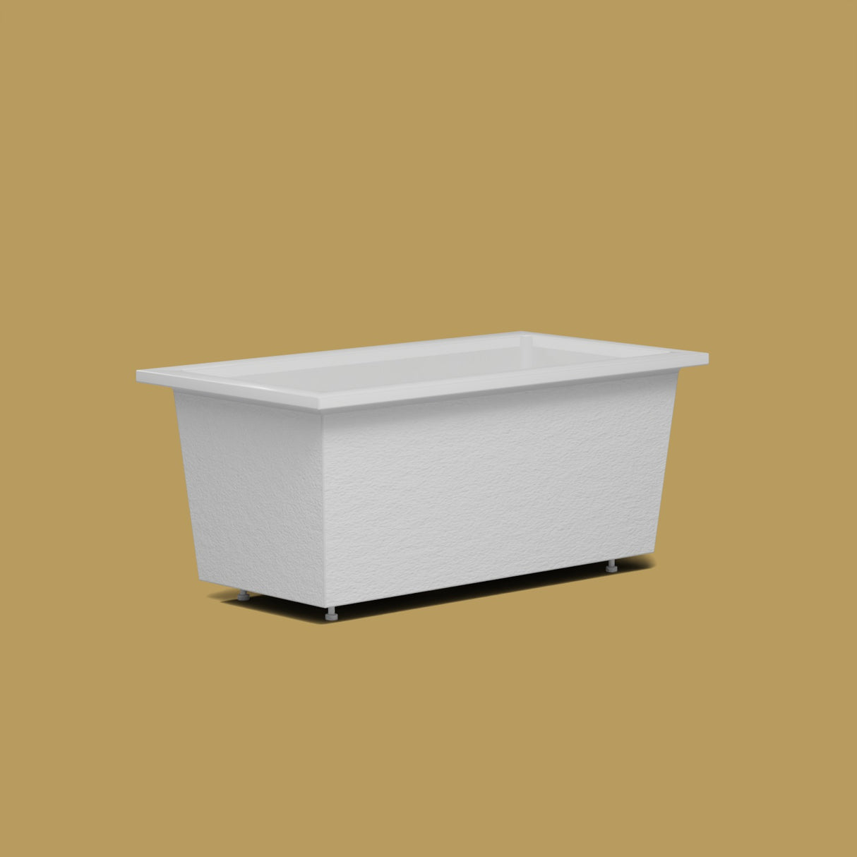 1500 x 800 Deep Soaking Tub – 600mm Depth – Rectangular – Omnitub (B100) — low corner on the feet kit [render:lowcorner:feet] [bg:brass]