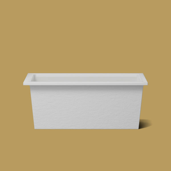 1500 x 800 Deep Soaking Tub – 600mm Depth – Rectangular – Omnitub (B100) — side elevation [render:sideon:nofeet] [bg:brass]
