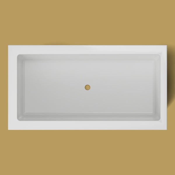 1500 x 800 Deep Soaking Tub – 600mm Depth – Rectangular – Omnitub (B100) — from above [render:topdown:nofeet] [bg:brass]