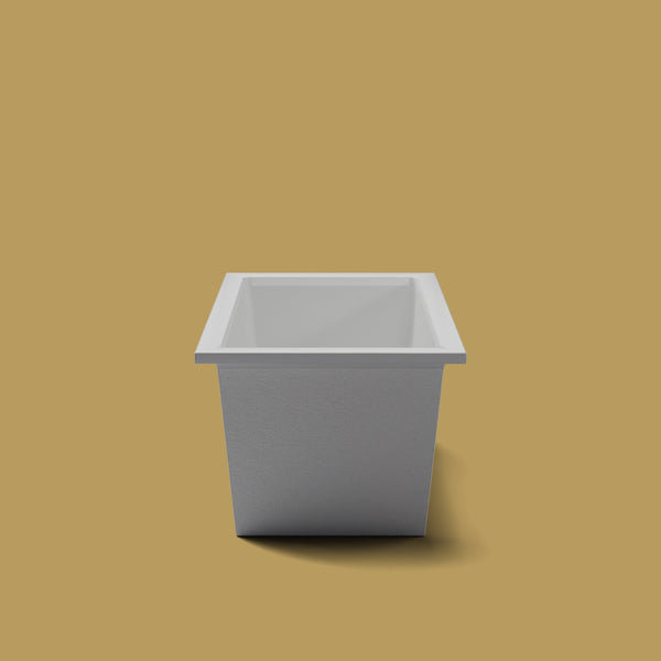 1500 x 800 Deep Soaking Tub – 600mm Depth – Rectangular – Omnitub — end elevation [render:endelev:nofeet] [bg:brass]