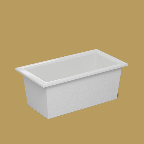 1500 x 800 Deep Soaking Tub – 600mm Depth – Rectangular – Omnitub — side three-quarter [render:ext3q:nofeet] [bg:brass]