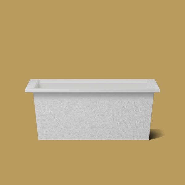 1500 x 800 Deep Soaking Tub – 600mm Depth – Rectangular – Omnitub — side elevation [render:sideon:nofeet] [bg:brass]