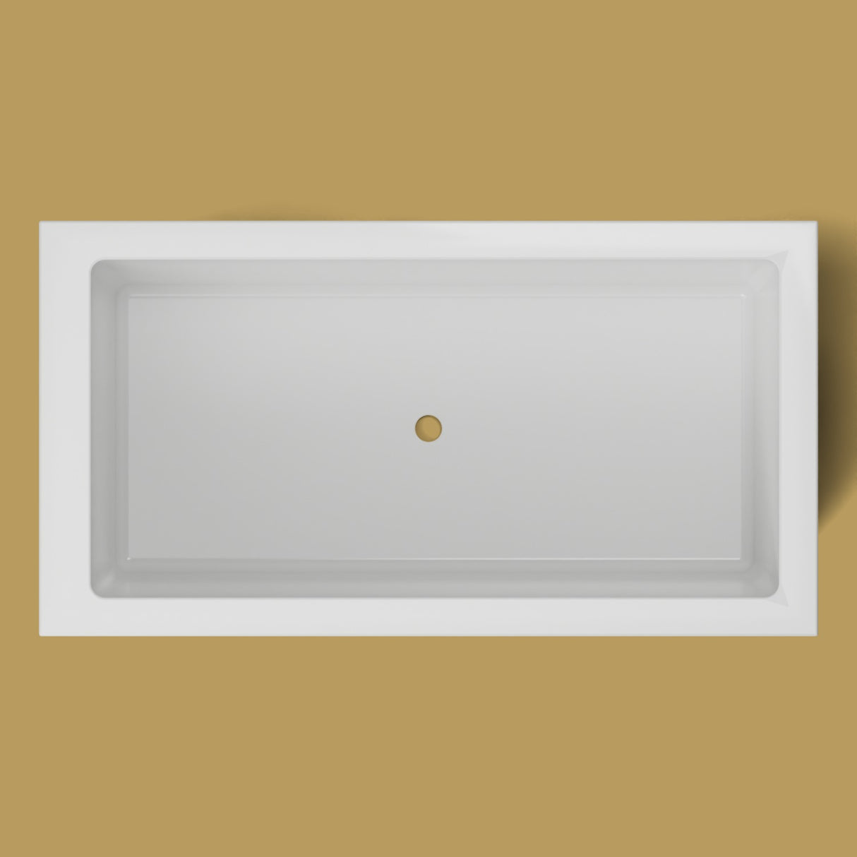 1500 x 800 Deep Soaking Tub – 600mm Depth – Rectangular – Omnitub — from above [render:topdown:nofeet] [bg:brass]