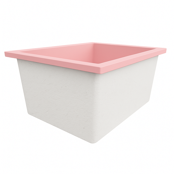Omnitub Duo Square 1050 x 1050 deep soaking tub 600mm depth square - styled setting 4