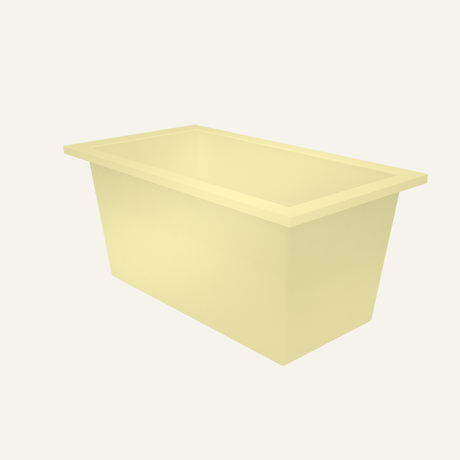 Omnitub 1350 x 750 handmade deep soaking tub 600mm depth in Pale Primrose
