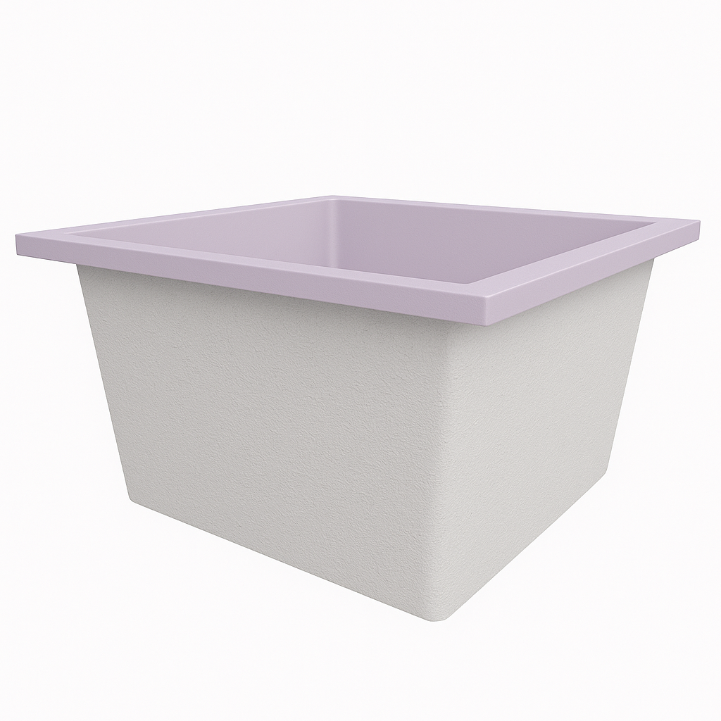 Deep Bathtub 1050 L x 1050 W x 600 Soaking Depth Handmade by Omnitub