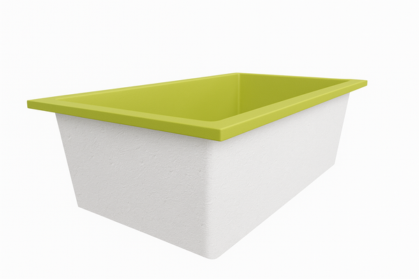 Omnitub Deluxe 1750 x 950 handmade UK deep soaking tub 600mm depth wide rectangular - side angle 5