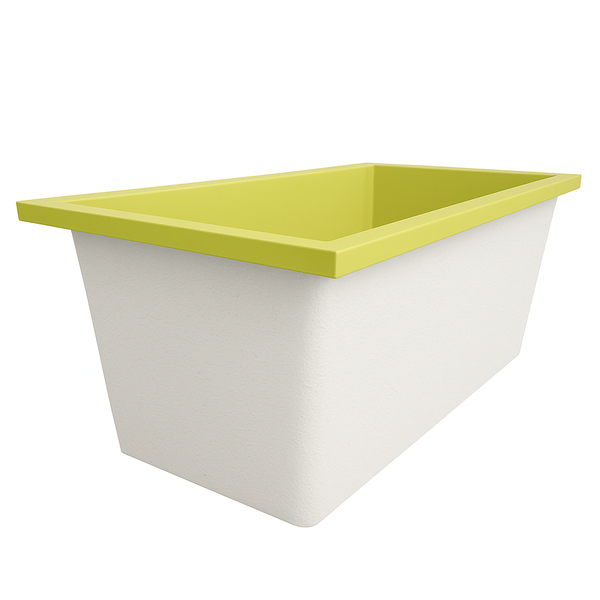 Omnitub Solo Extreme 1600 x 800 handmade UK deep soaking tub 600mm depth rectangular - side angle 6