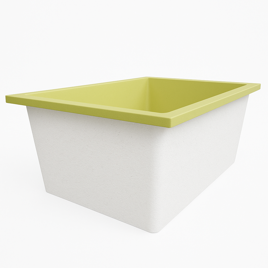 Omnitub Solo Extreme 1600 x 1050 handmade UK deep soaking tub 600mm depth wide rectangular - styled setting