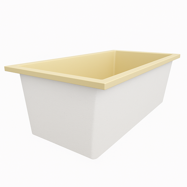 Omnitub Deluxe 1750 x 950 handmade UK deep soaking tub 600mm depth wide rectangular - top-down view 5