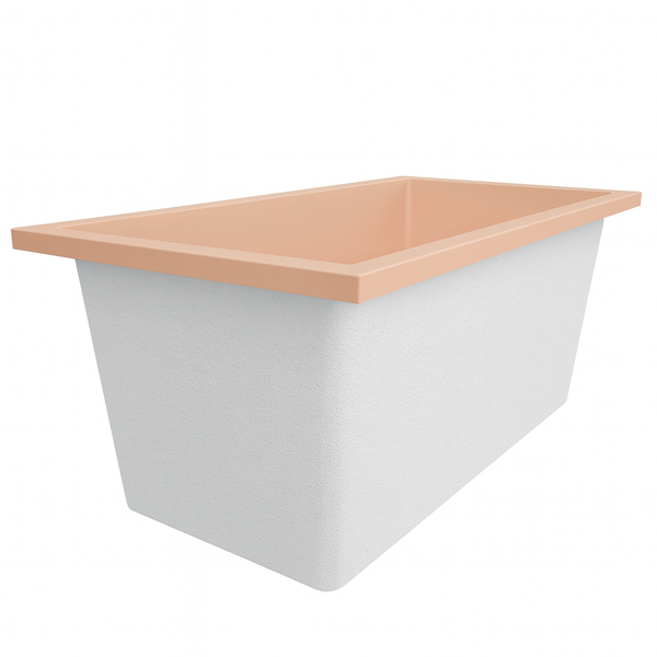 Omnitub 1500 x 800 handmade UK deep soaking tub 600mm depth rectangular - side angle 6