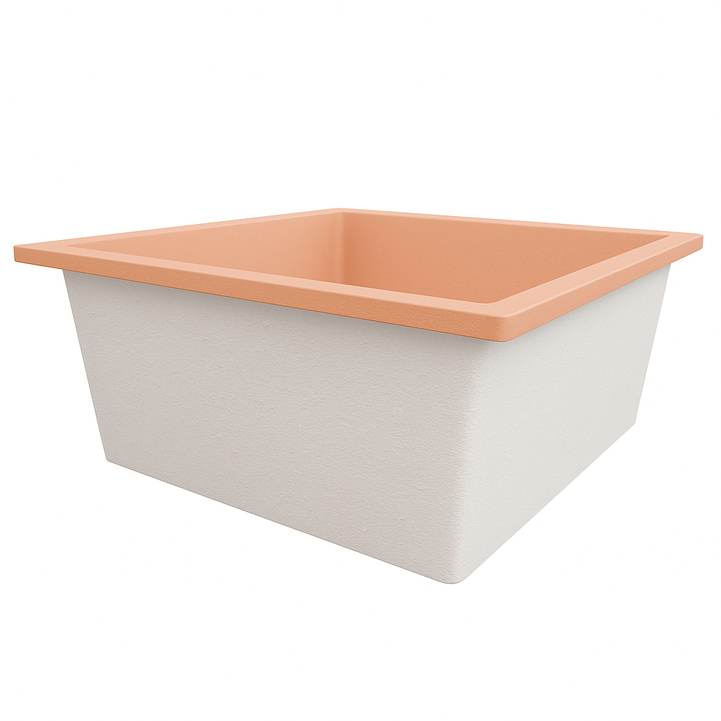 Deep Bathtub 1600 L x 1600 W x 600 Soaking Depth Handmade by Omnitub