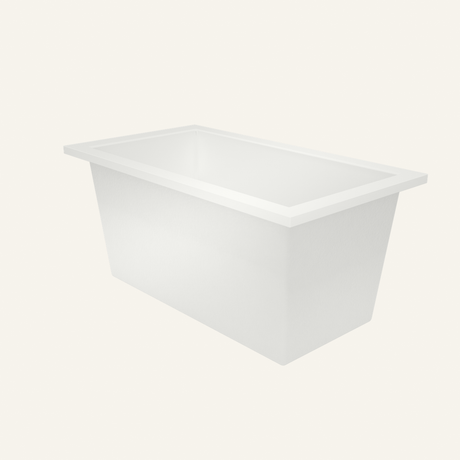 Omnitub 1350 x 750 handmade deep soaking tub 600mm depth in Pearl Grey