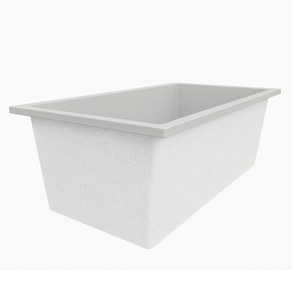 Deep Bathtub 1750 L x 950 W x 600 Soaking Depth Handmade by Omnitub