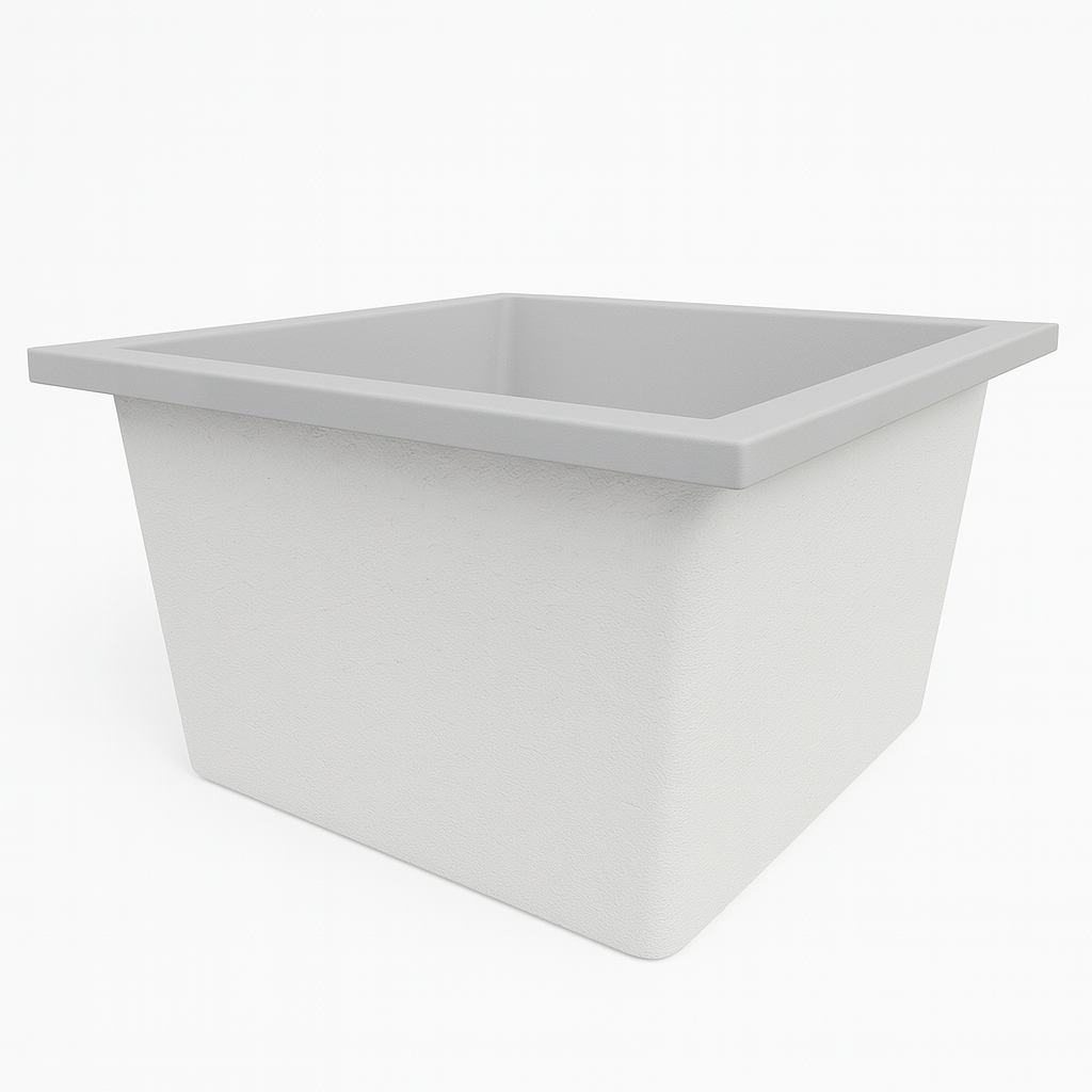 Deep Bathtub 1050 L x 1050 W x 600 Soaking Depth Handmade by Omnitub