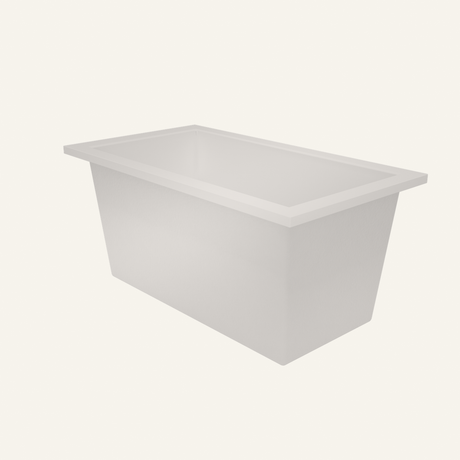 Omnitub 1350 x 750 handmade deep soaking tub 600mm depth in Pink Candy Floss
