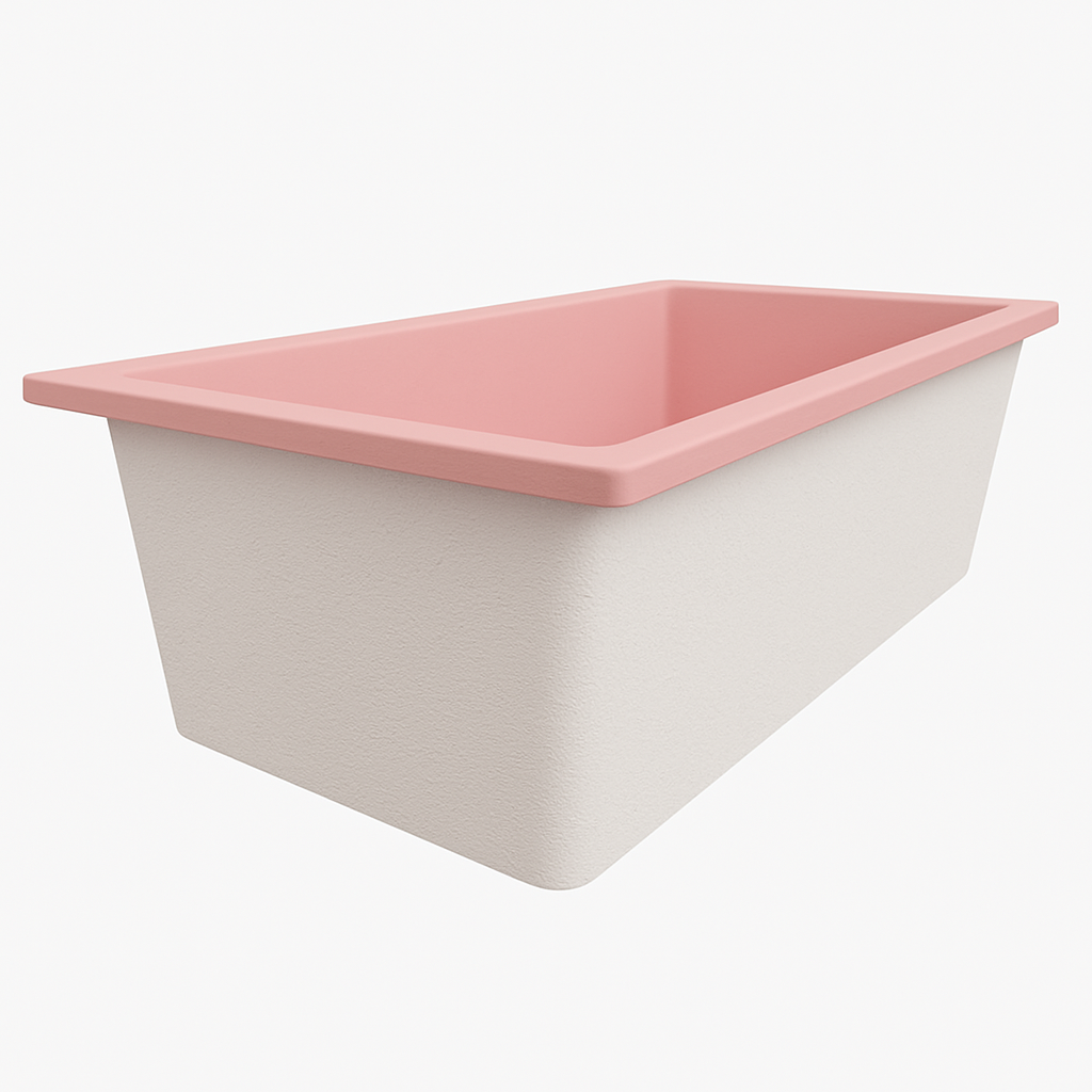 Deep Bathtub 1750 L x 950 W x 600 Soaking Depth Handmade by Omnitub