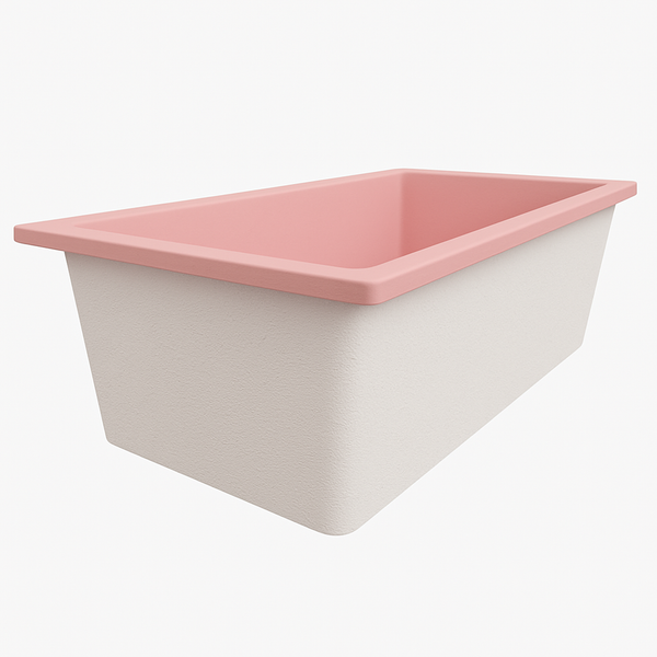 Omnitub Deluxe 1750 x 950 handmade UK deep soaking tub 600mm depth wide rectangular - close-up detail 5
