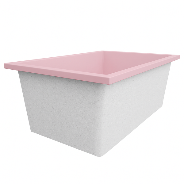 Omnitub Solo Plus 1250 x 1050 handmade UK deep soaking tub 600mm depth wide rectangular - side angle 6