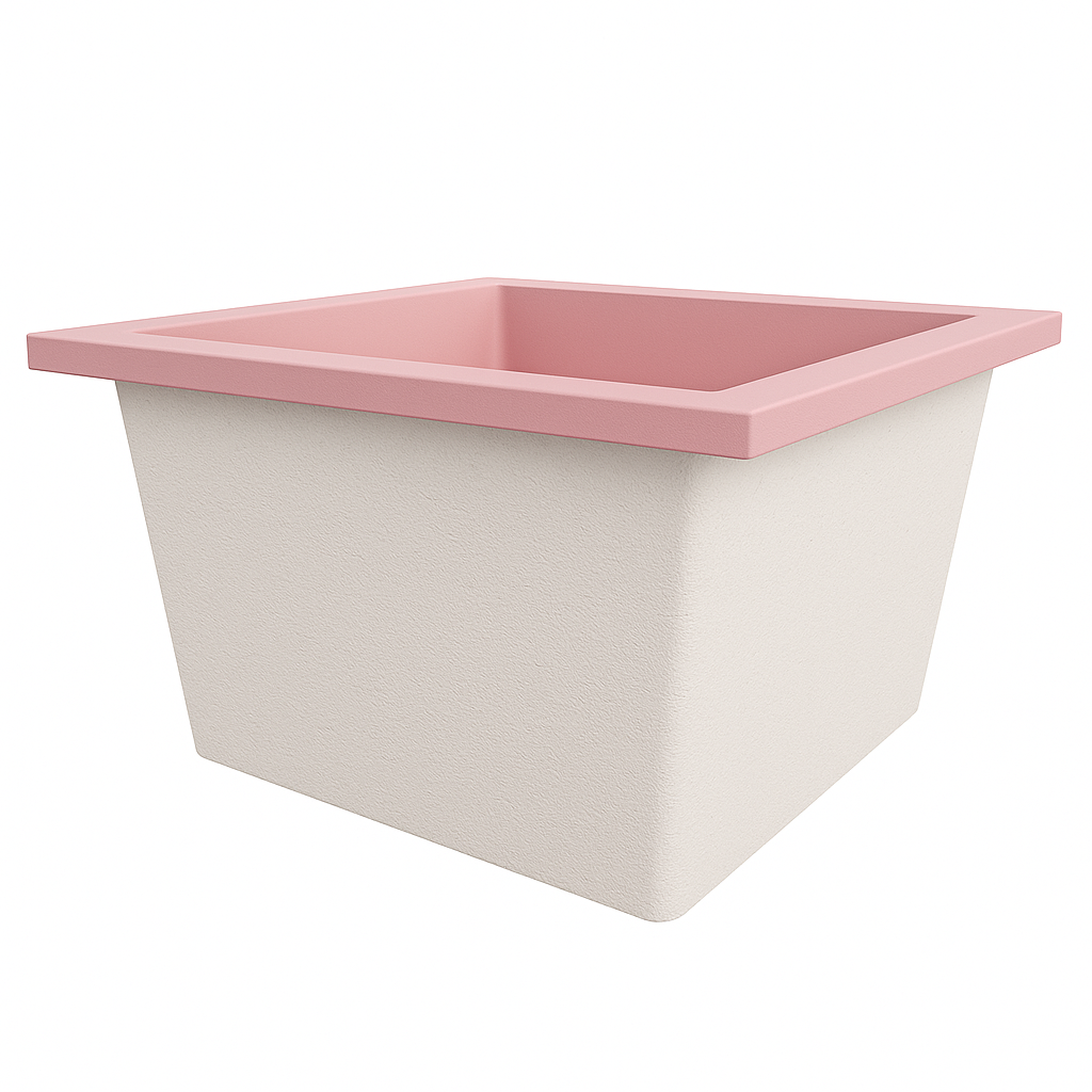 Deep Bathtub 1050 L x 1050 W x 600 Soaking Depth Handmade by Omnitub