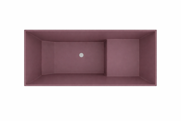 Omnitub 1500 x 700 UK seated soaking tub 1000mm depth rectangular - interior detail 5