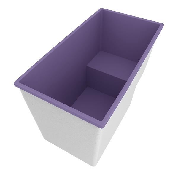 Omnitub 1495 x 800 seated soaking tub 1000mm depth rectangular - colour detail 5