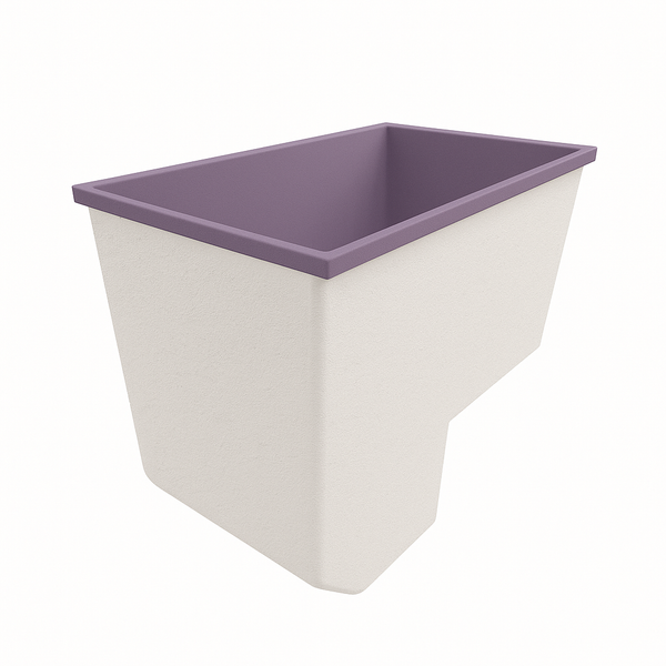Omnitub 1100 x 1100 seated soaking tub 1000mm depth square - top-down view 5