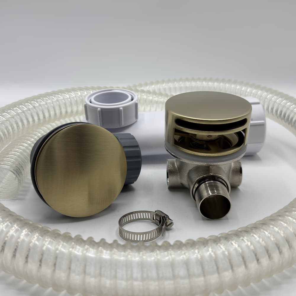 Push Down Bath Filler with Overflow - Omnitub bathroom accessory - side angle