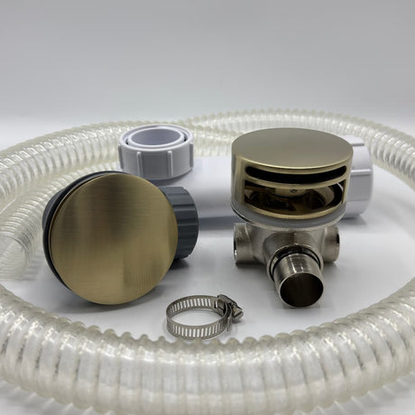 Push Down Bath Filler with Overflow - Omnitub bathroom accessory - side angle