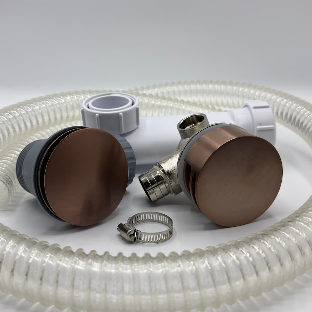Push Down Bath Filler with Overflow - Omnitub bathroom accessory - installed in bathroom
