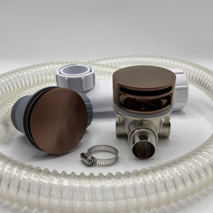 Push Down Bath Filler with Overflow - Omnitub bathroom accessory - close-up detail