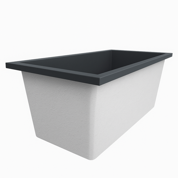 Omnitub 1500 x 800 handmade UK deep soaking tub 600mm depth rectangular - dimensions overview 6