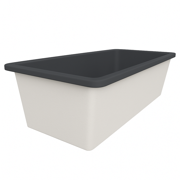 Omnitub 1900 x 900 UK deep soaking tub 600mm depth rectangular - side angle 5