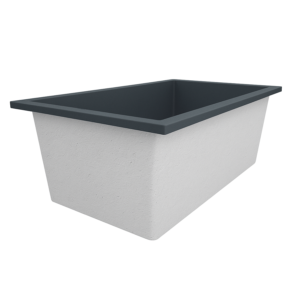 Deep Bathtub 1750 L x 950 W x 600 Soaking Depth Handmade by Omnitub