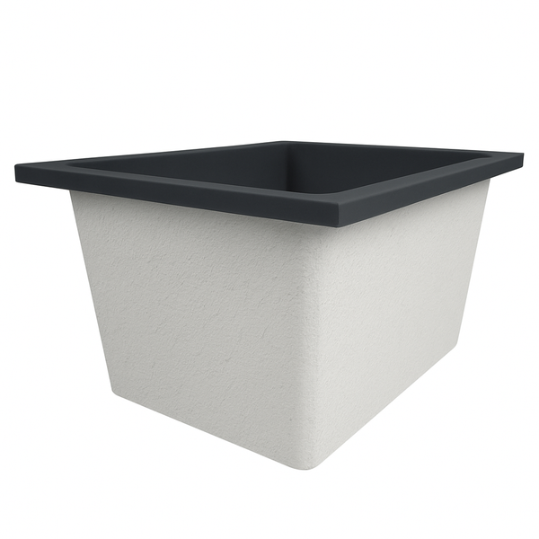 Omnitub Solo Extra 1150 x 900 handmade UK deep soaking tub 600mm depth rectangular - side angle 7