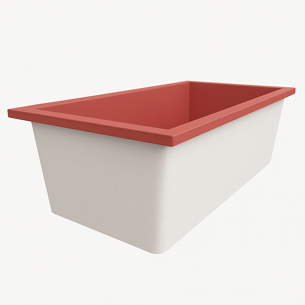 Deep Bathtub 1750 L x 950 W x 600 Soaking Depth Handmade by Omnitub